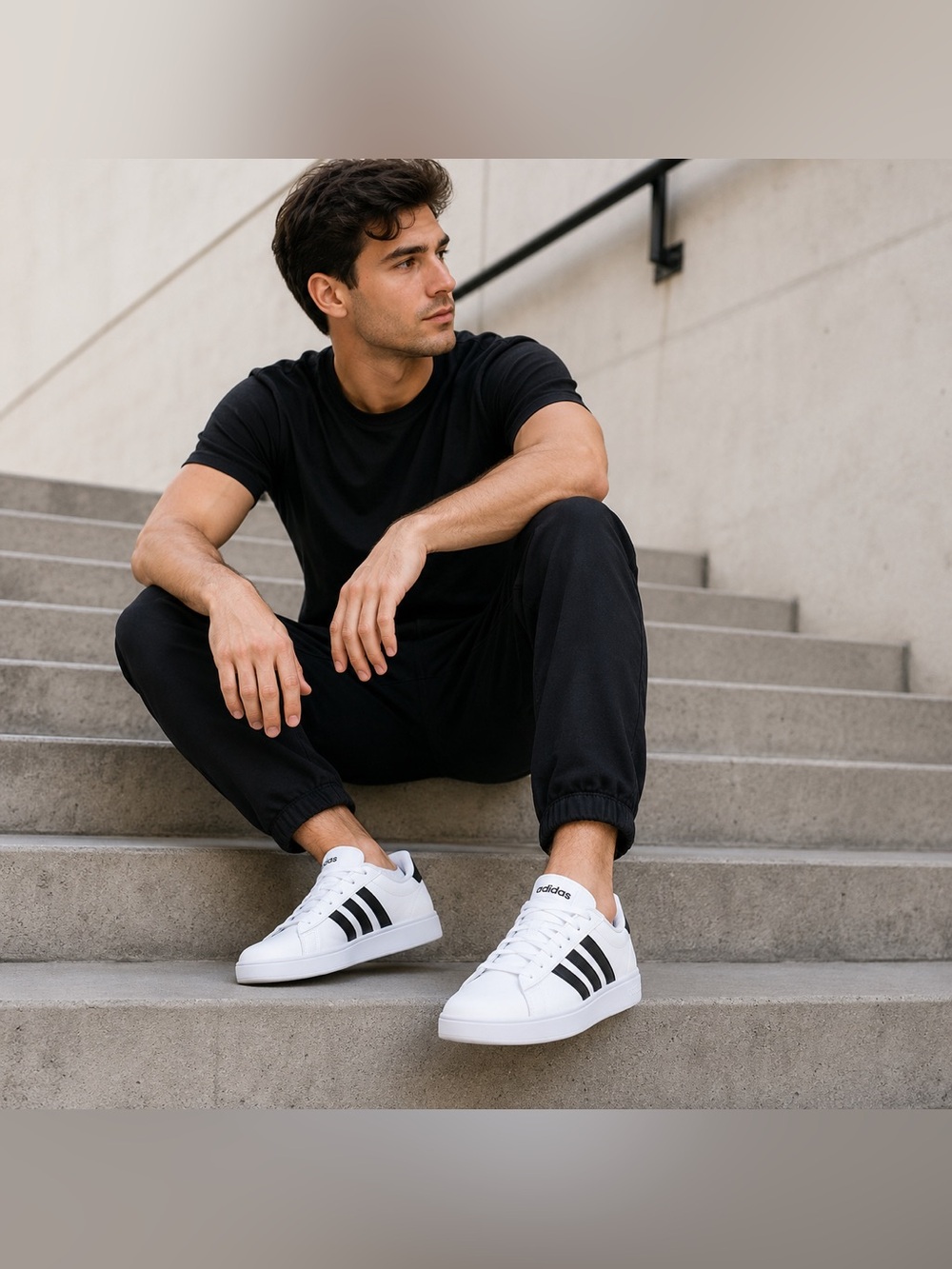🆕 adidas Grand Court 2.0 Sneakers Men’s Size 11.5 White Black Classic Shoes NIB
